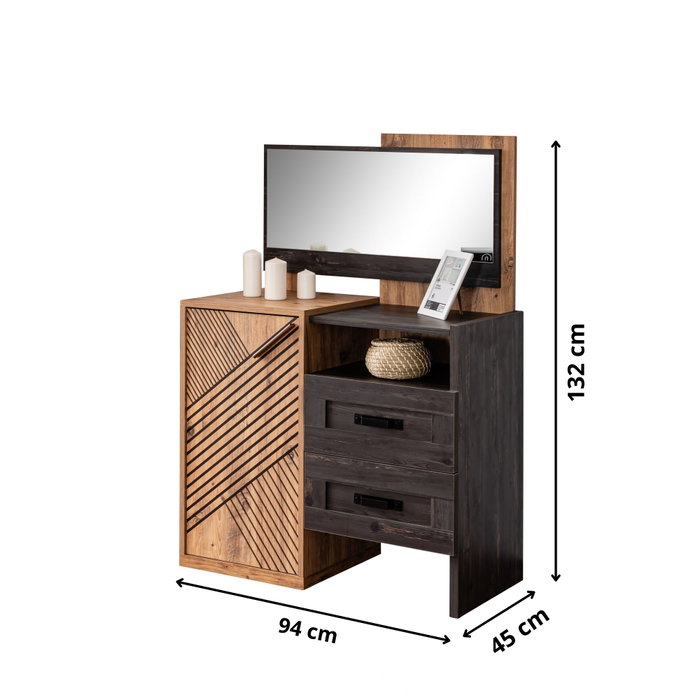 Hanah Home Cómoda Antik Antracita y Marrón
